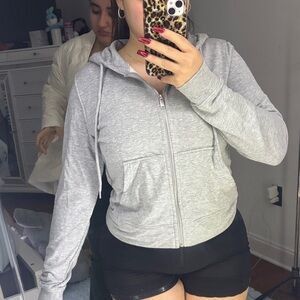 Gray Zip-Up Hoodie